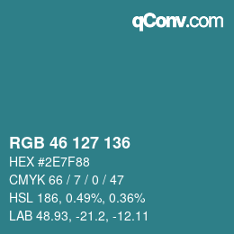 Color code: RGB 46 127 136 | qconv.com