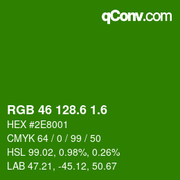 カラーコード: RGB 46 128.6 1.6 | qconv.com