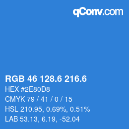カラーコード: RGB 46 128.6 216.6 | qconv.com