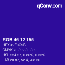 Color code: RGB 46 12 155 | qconv.com