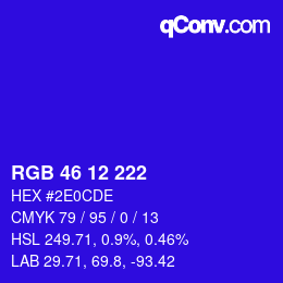 Color code: RGB 46 12 222 | qconv.com