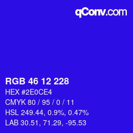 Color code: RGB 46 12 228 | qconv.com