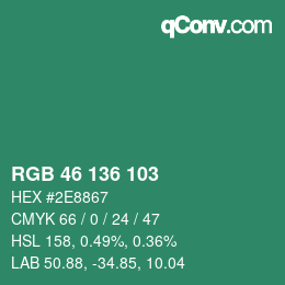 Color code: RGB 46 136 103 | qconv.com