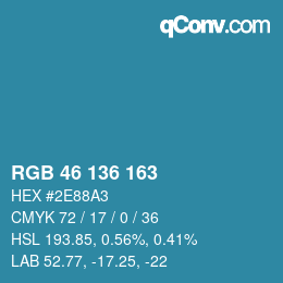 Color code: RGB 46 136 163 | qconv.com