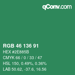 Color code: RGB 46 136 91 | qconv.com