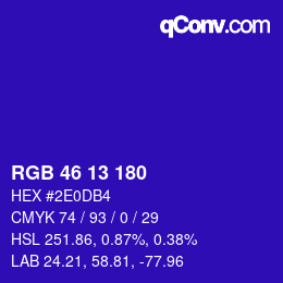 Color code: RGB 46 13 180 | qconv.com