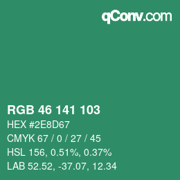 Color code: RGB 46 141 103 | qconv.com