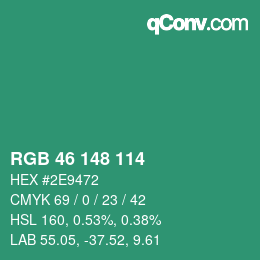 Farbcode: RGB 46 148 114 | qconv.com