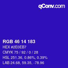 Color code: RGB 46 14 183 | qconv.com
