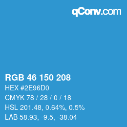 カラーコード: RGB 46 150 208 | qconv.com