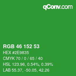 Color code: RGB 46 152 53 | qconv.com