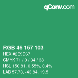 Color code: RGB 46 157 103 | qconv.com