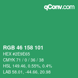 Color code: RGB 46 158 101 | qconv.com