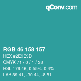Code couleur: RGB 46 158 157 | qconv.com