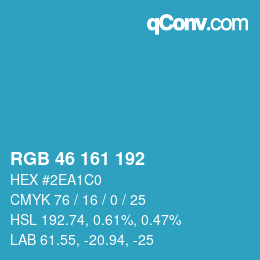 Color code: RGB 46 161 192 | qconv.com