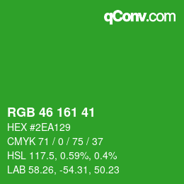 Color code: RGB 46 161 41 | qconv.com