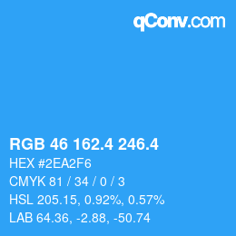 カラーコード: RGB 46 162.4 246.4 | qconv.com