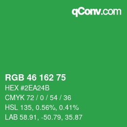 Color code: RGB 46 162 75 | qconv.com