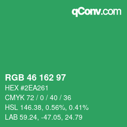 Color code: RGB 46 162 97 | qconv.com