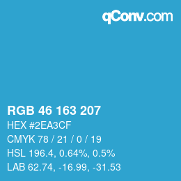 カラーコード: RGB 46 163 207 | qconv.com