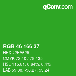 Color code: RGB 46 166 37 | qconv.com