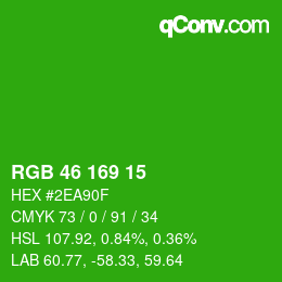 Color code: RGB 46 169 15 | qconv.com