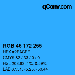 カラーコード: RGB 46 172 255 | qconv.com