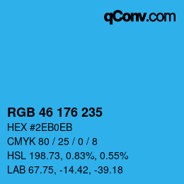 Color code: RGB 46 176 235 | qconv.com