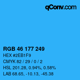 Color code: RGB 46 177 249 | qconv.com