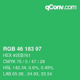 カラーコード: RGB 46 183 97 | qconv.com