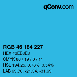 カラーコード: RGB 46 184 227 | qconv.com