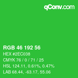 Farbcode: RGB 46 192 56 | qconv.com