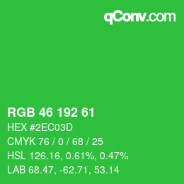 Color code: RGB 46 192 61 | qconv.com