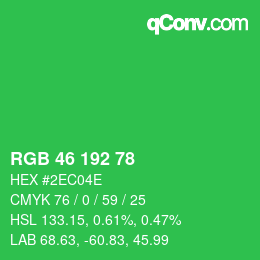 カラーコード: RGB 46 192 78 | qconv.com
