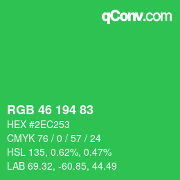 颜色代码: RGB 46 194 83 | qconv.com