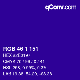 Color code: RGB 46 1 151 | qconv.com
