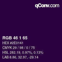 カラーコード: RGB 46 1 65 | qconv.com