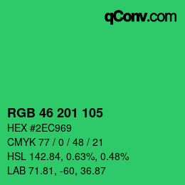 Color code: RGB 46 201 105 | qconv.com
