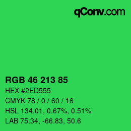 Color code: RGB 46 213 85 | qconv.com