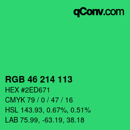 Código de color: RGB 46 214 113 | qconv.com