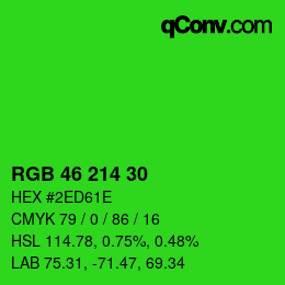 Color code: RGB 46 214 30 | qconv.com