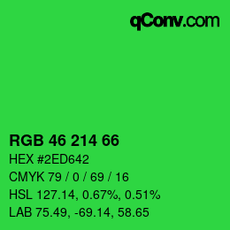 Código de color: RGB 46 214 66 | qconv.com