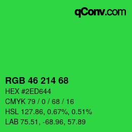 Código de color: RGB 46 214 68 | qconv.com