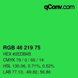 カラーコード: RGB 46 219 75 | qconv.com