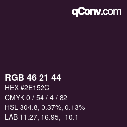 Color code: RGB 46 21 44 | qconv.com