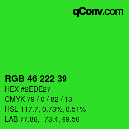 Code couleur: RGB 46 222 39 | qconv.com