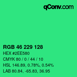 Color code: RGB 46 229 128 | qconv.com