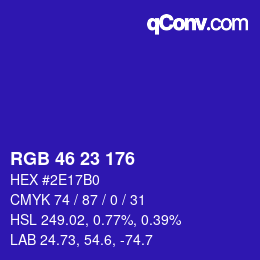 颜色代码: RGB 46 23 176 | qconv.com