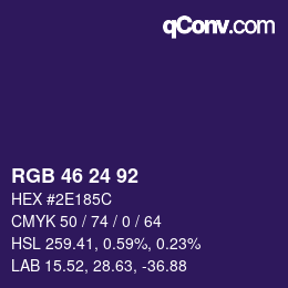カラーコード: RGB 46 24 92 | qconv.com
