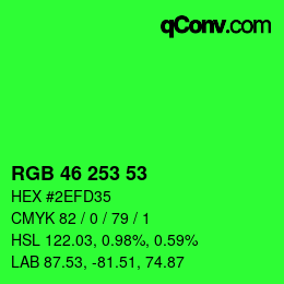 Color code: RGB 46 253 53 | qconv.com